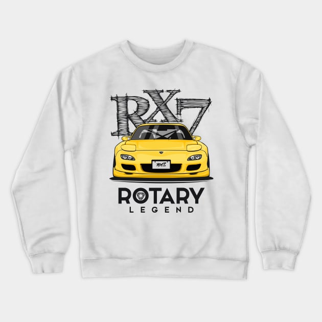 Mazda RX7 - Rotary Legend Crewneck Sweatshirt by Ajie Negara
